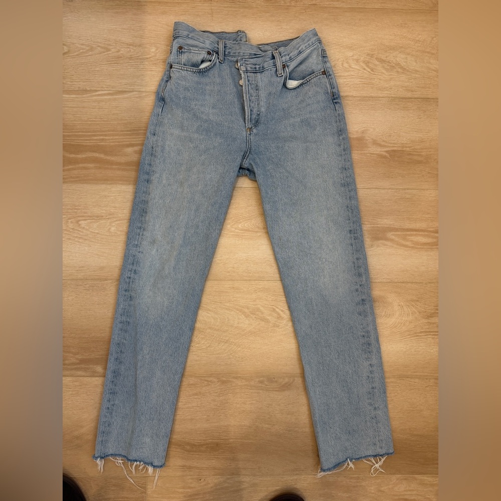 Agolde crisscross women’s blue jeans size 27